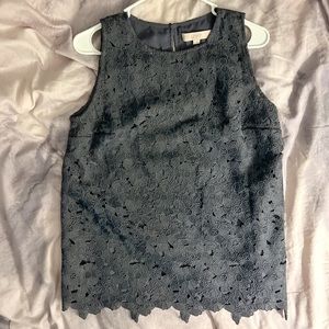 LOFT Embroidered Tank Top Gray in Medium